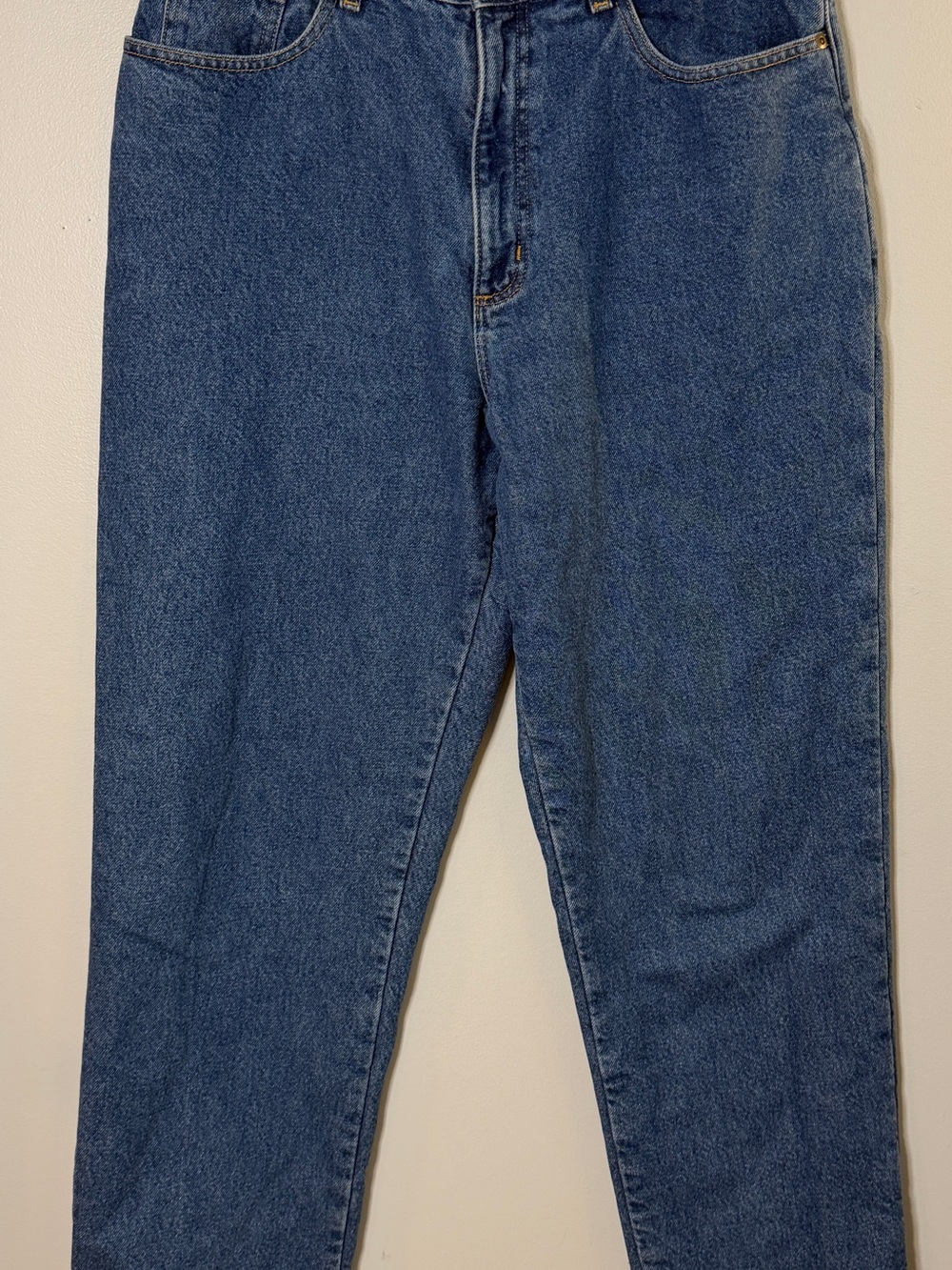 L.L. Bean Relaxed Fit vintage cotton lined jeans 14 Tall high waist 32 X 31 GUC